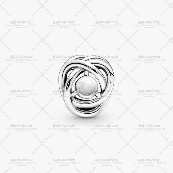Pandora April Clear Eternity Circle Charm - Picture 3 of 5